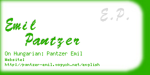 emil pantzer business card